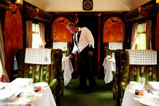 Enjoy murder mystery fine dining aboard the Belmond British Pullman